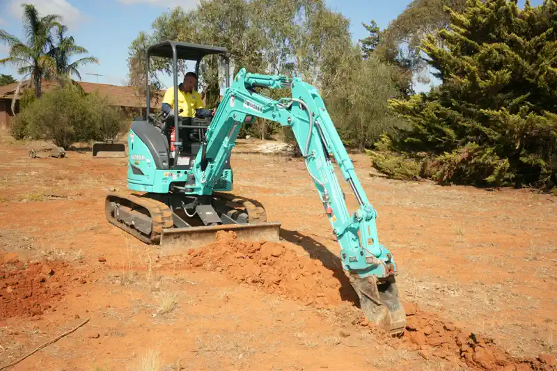 Trenching using excavator